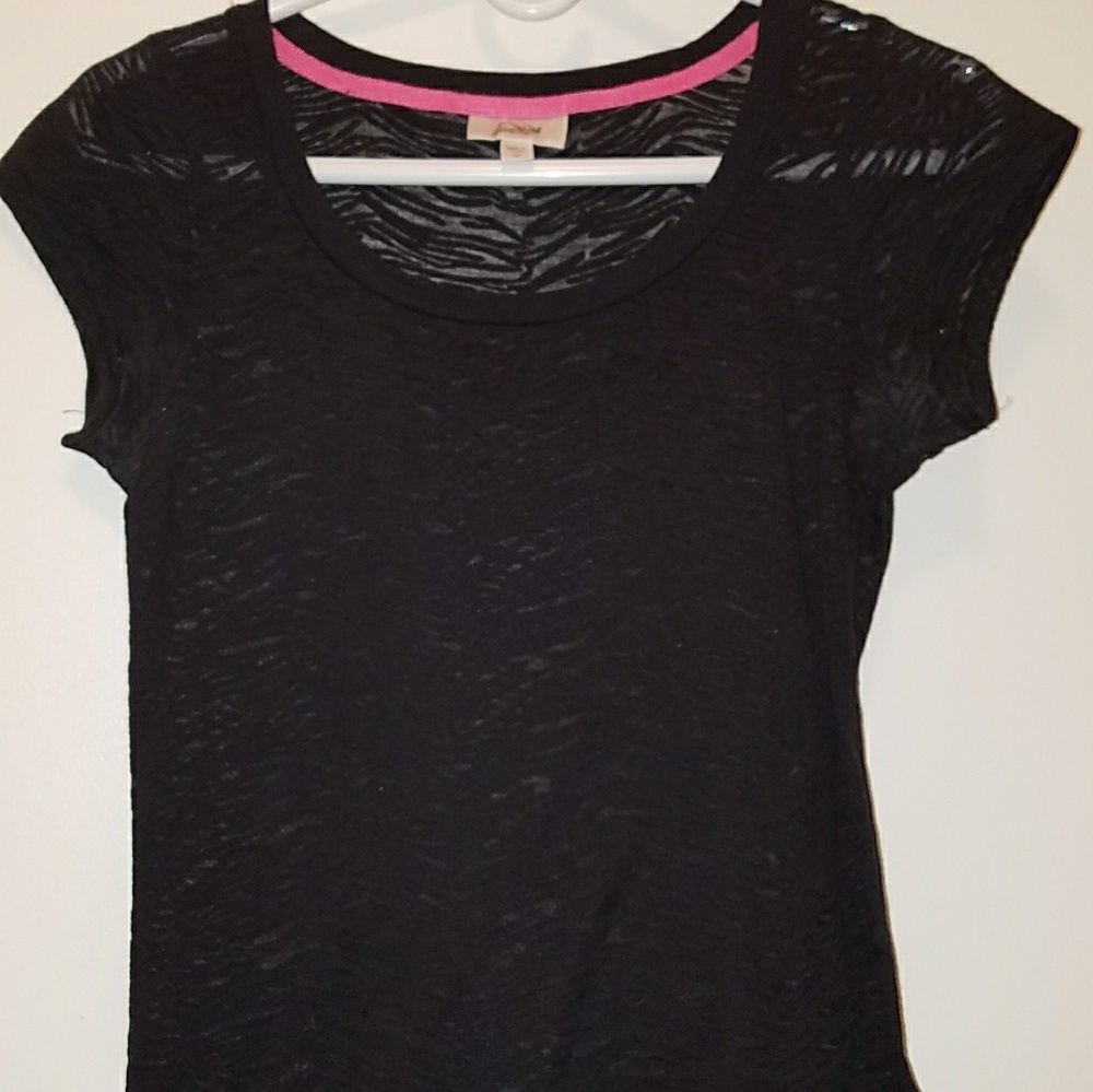 See-through black tee